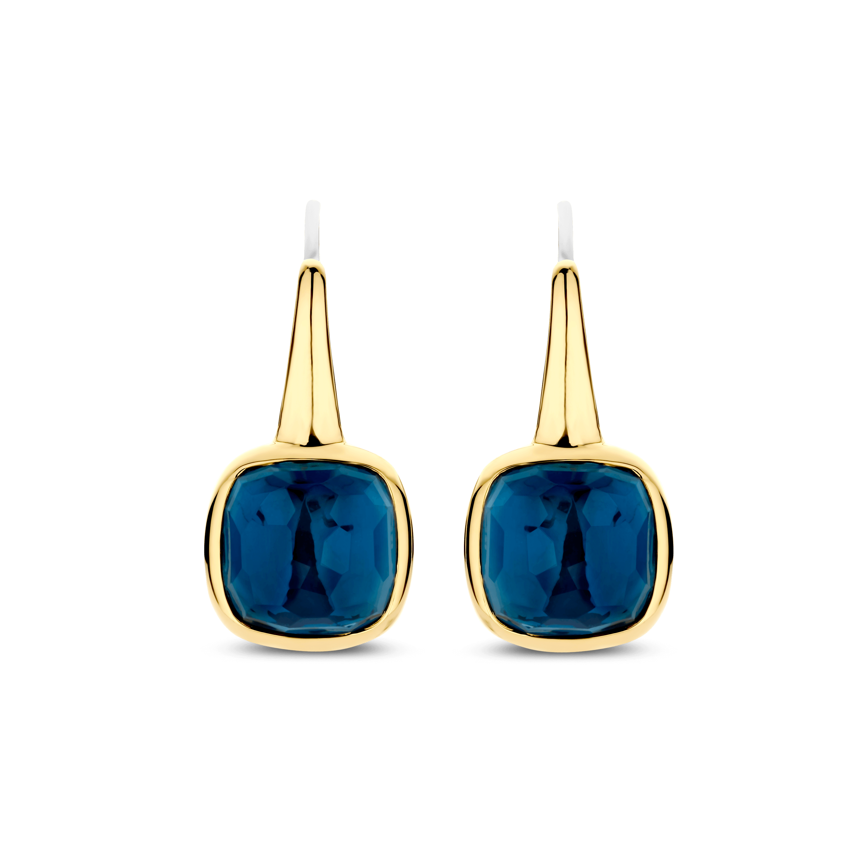 Orecchini Ti Sento Milano Argento Dorato con Pietra Blu