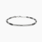 Bracciale Kidult Style Acciaio con Ematite e Piastra