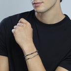 Bracciale Kidult Style Acciaio con Ematite e Piastra