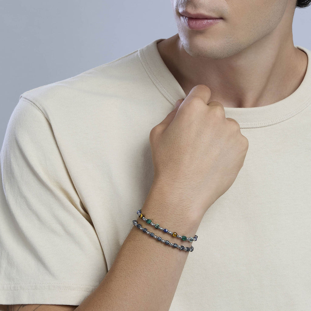 Bracciale Kidult Style Acciaio con Pietre Multicolore