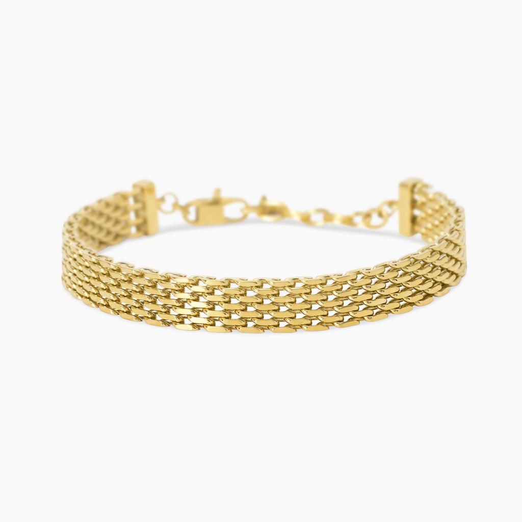 Bracciale Kidult Style Catena Mesh in Acciaio Dorato