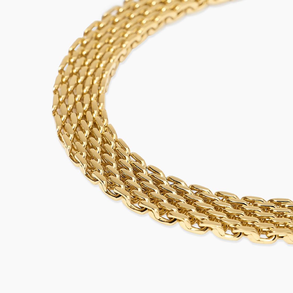 Bracciale Kidult Style Catena Mesh in Acciaio Dorato - vista 3