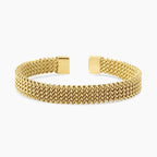 Bracciale Cuff Kidult Style Maglia Mesh in Acciaio Dorato