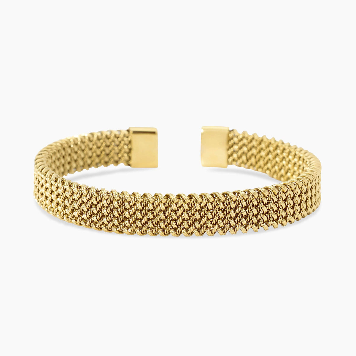 Bracciale Cuff Kidult Style Maglia Mesh in Acciaio Dorato