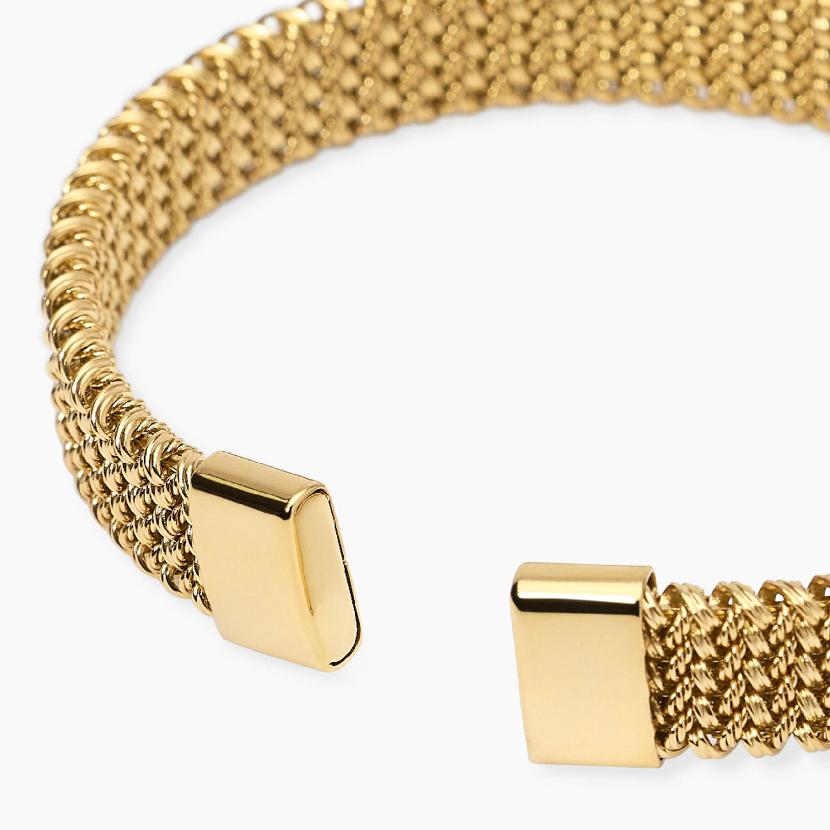 Bracciale Cuff Kidult Style Maglia Mesh in Acciaio Dorato - vista 2