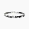Bracciale Kidult Style Acciaio Ceramica Nera e Cristalli Neri