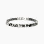 Bracciale Kidult Style Acciaio Ceramica Nera e Cristalli Neri