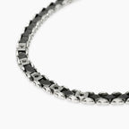 Bracciale Kidult Style Acciaio Ceramica Nera e Cristalli Neri - vista 3