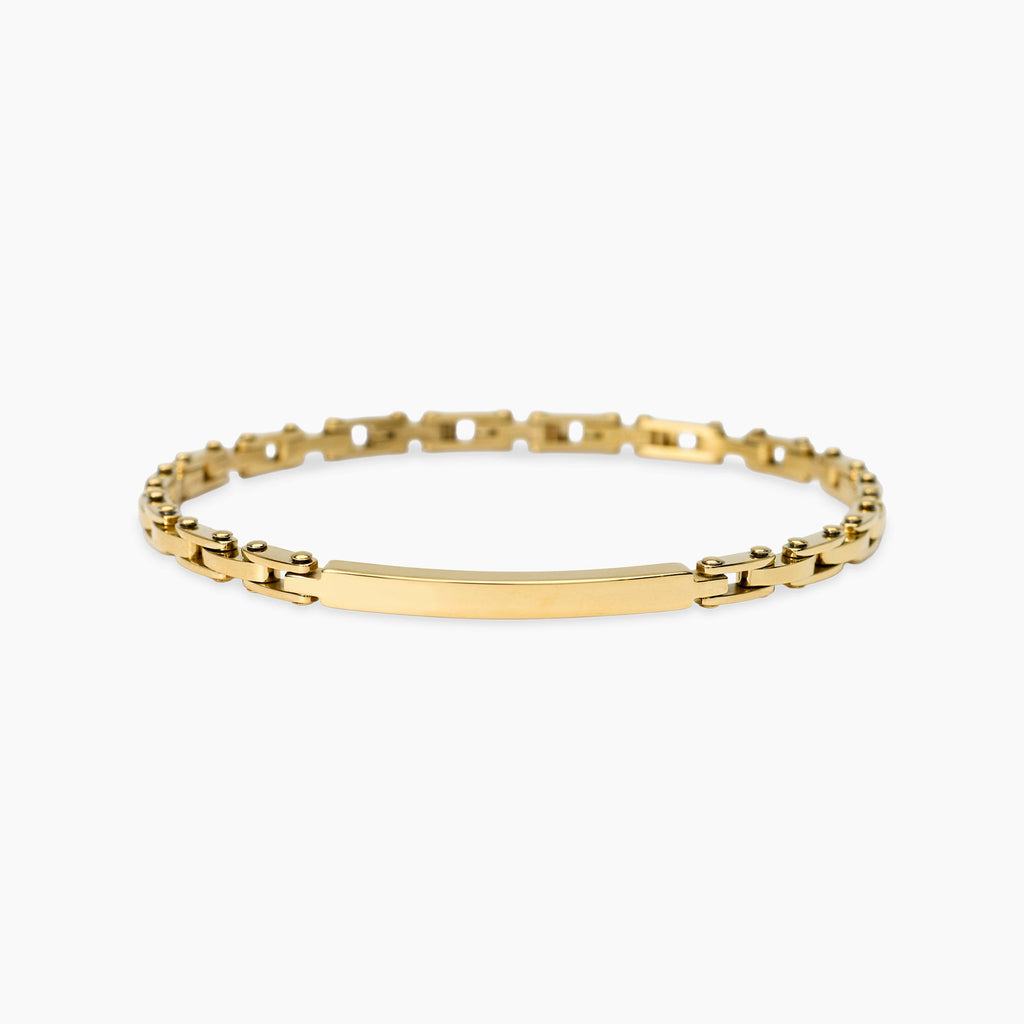 Bracciale Kidult Style Piastra Centrale in Acciaio Dorato