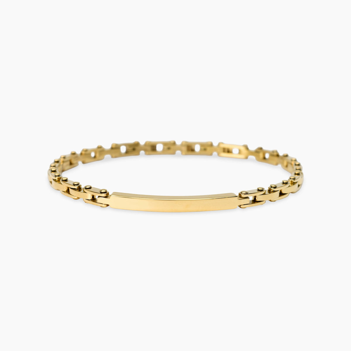 Bracciale Kidult Style Piastra Centrale in Acciaio Dorato