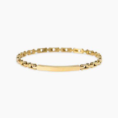Bracciale Kidult Style Piastra Centrale in Acciaio Dorato