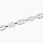 Bracciale Kidult Style Elementi Ovali Martellati in Acciaio - vista 2