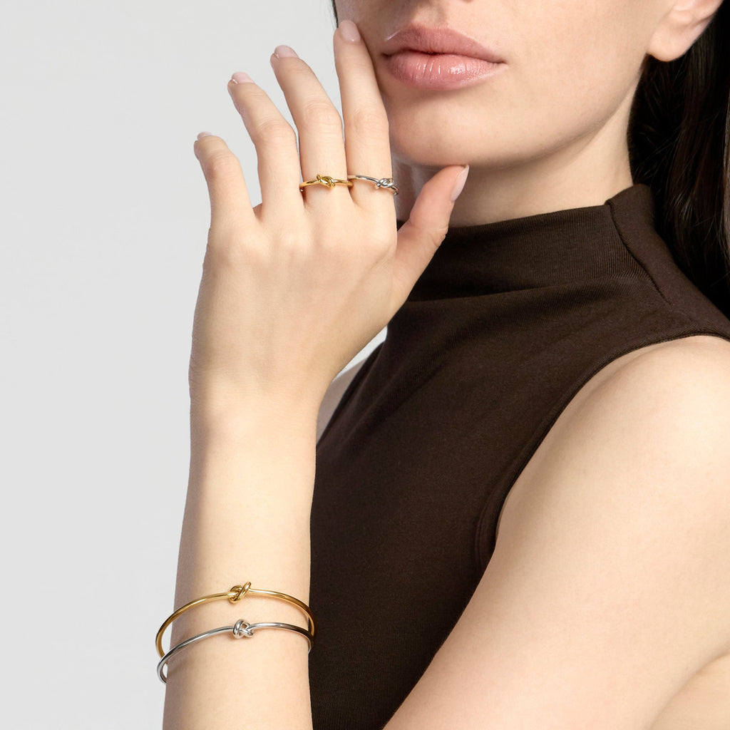 Bracciale Bangle Aperto Kidult Style Nodo in Acciaio - vista 3