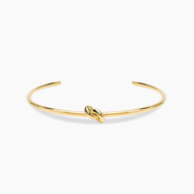 Bracciale Bangle Aperto Kidult Style Nodo in Acciaio Dorato