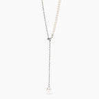 Collana Kidult Style Slider e Perle Conchiglia in Acciaio