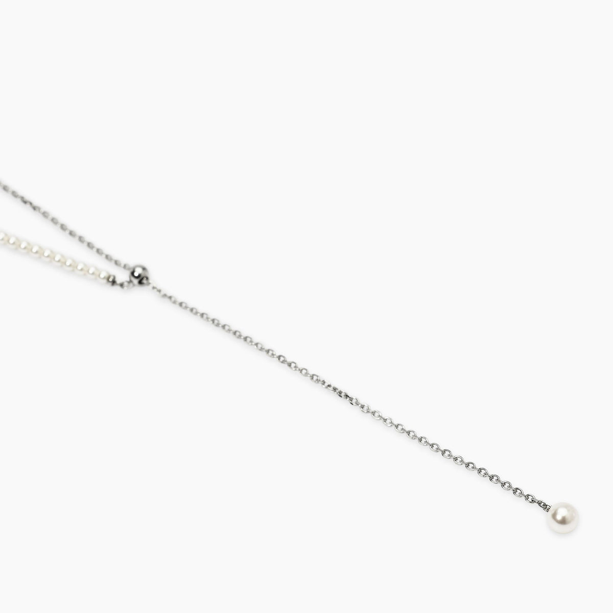 Collana Kidult Style Slider e Perle Conchiglia in Acciaio - vista 2