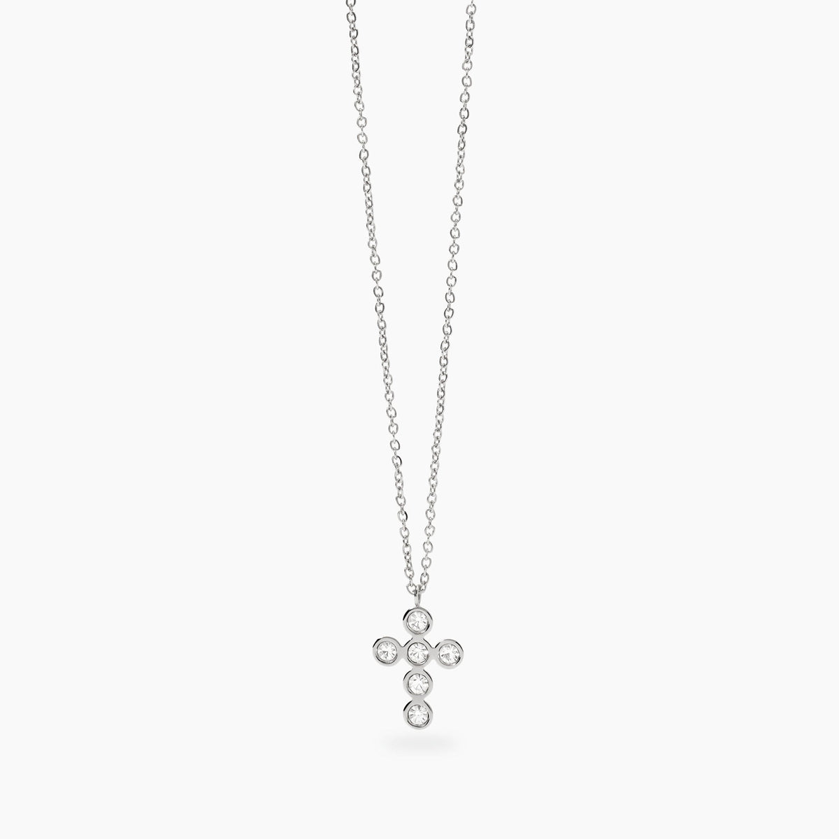 Girocollo Kidult Style Croce con Cristalli in Acciaio