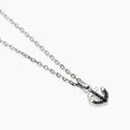 Collana Kidult Style Acciaio Ancora con Cristalli Neri - vista 2