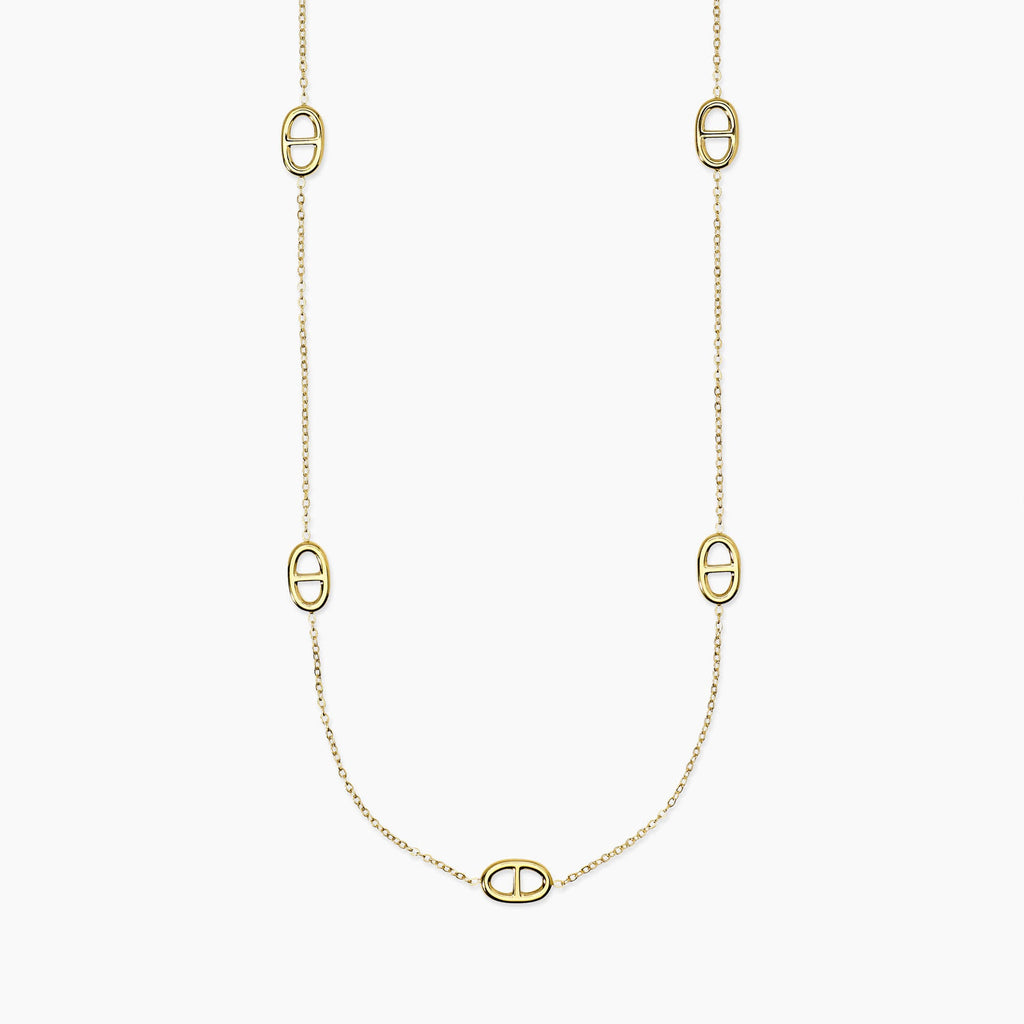 Collana Kidult Style Acciaio PVD Giallo Elementi a Staffa