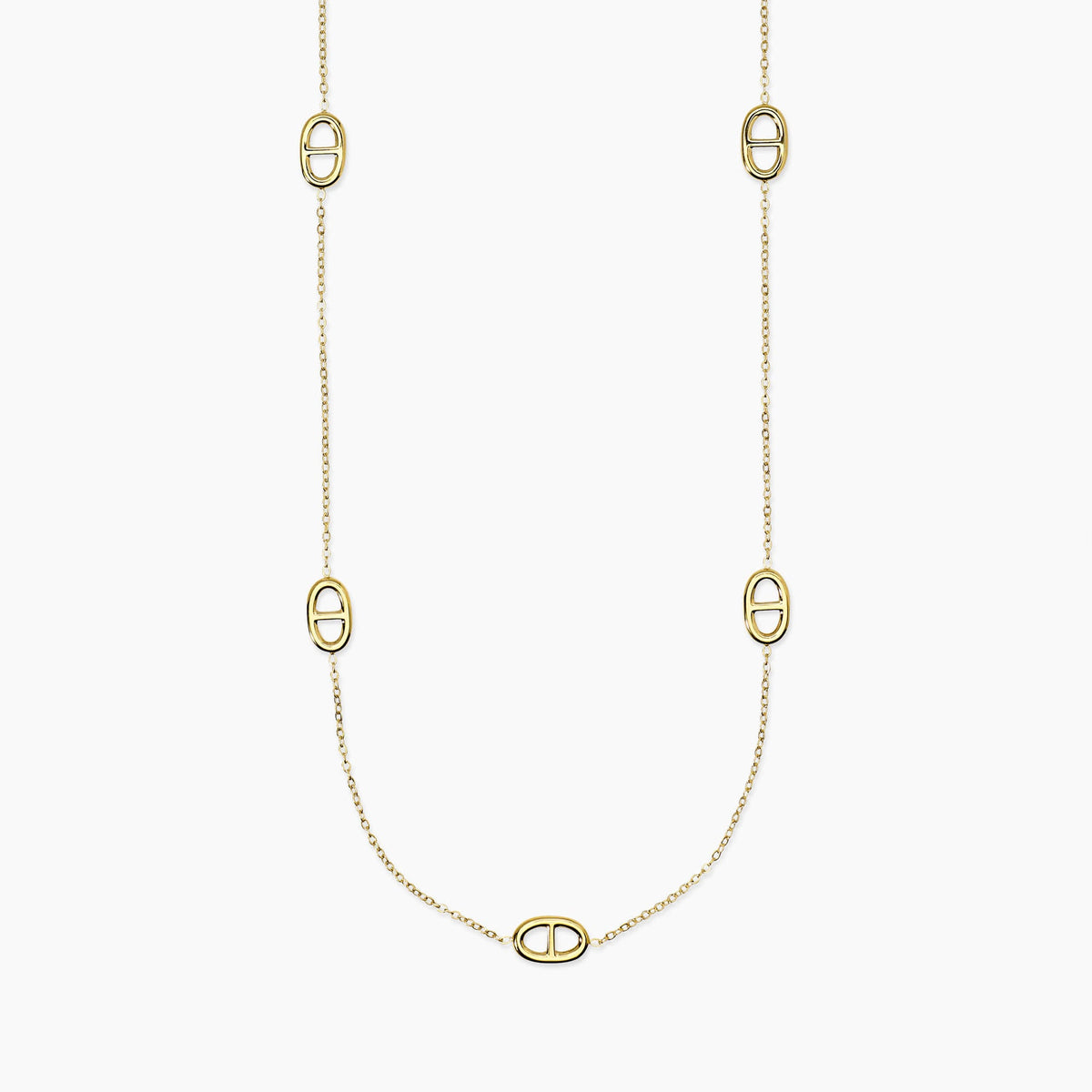 Collana Kidult Style Acciaio PVD Giallo Elementi a Staffa