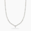 Girocollo Kidult Style Tennis Acciaio con Zircone a Cuore