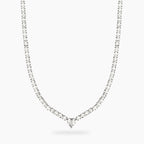 Girocollo Kidult Style Tennis Acciaio con Zircone a Cuore
