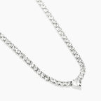 Girocollo Kidult Style Tennis Acciaio con Zircone a Cuore - vista 2