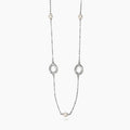 Collana Kidult Style Acciaio Elementi a Goccia e Perle Conchiglia