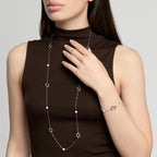Collana Kidult Style Acciaio Elementi a Goccia e Perle Conchiglia - vista 3