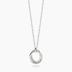 Girocollo Kidult Style Acciaio Pendente Anelli con Cristalli