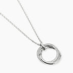 Girocollo Kidult Style Acciaio Pendente Anelli con Cristalli - vista 2