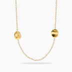Collana Kidult Style Acciaio PVD Giallo Elementi Piatti