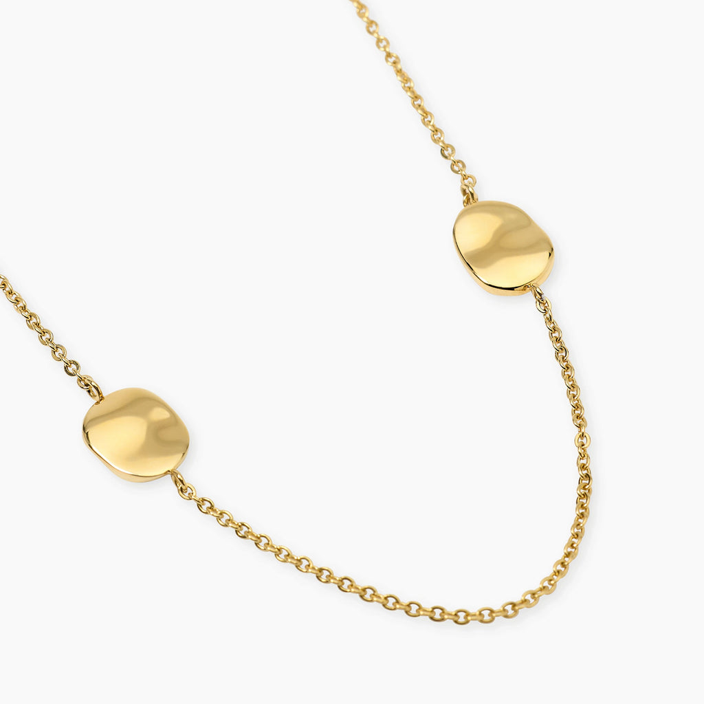 Collana Kidult Style Acciaio PVD Giallo Elementi Piatti - vista 2