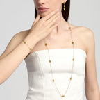 Collana Kidult Style Acciaio PVD Giallo Elementi Piatti - vista 4