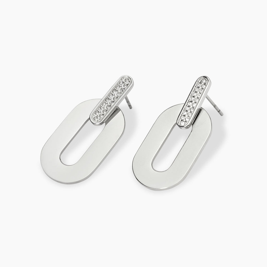 Orecchini Kidult Style Acciaio Pendenti Allungati con Cristalli - vista 2