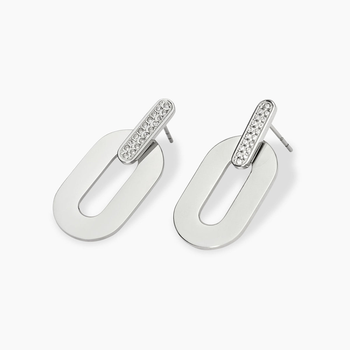 Orecchini Kidult Style Acciaio Pendenti Allungati con Cristalli - vista 2