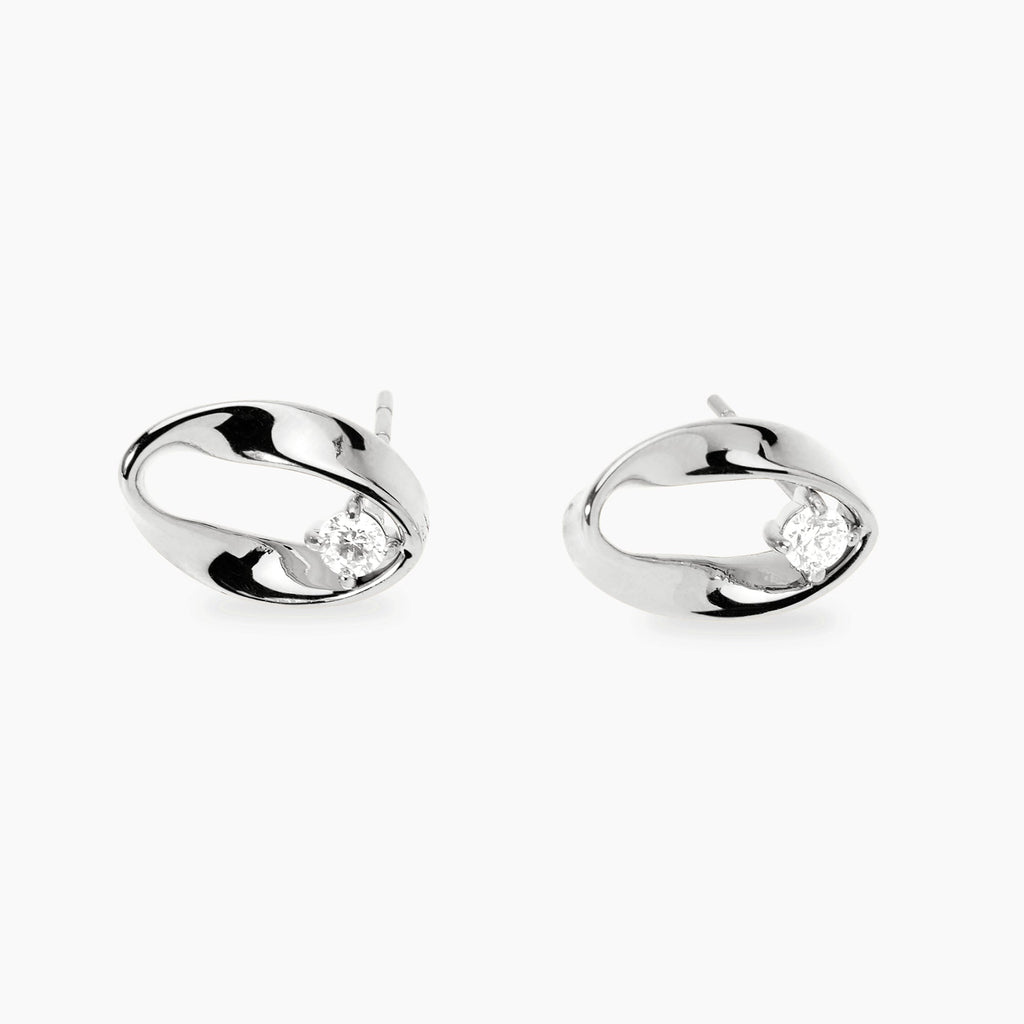 Orecchini Kidult Style Acciaio Ritorti con Zircone - vista 2