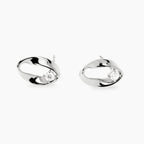 Orecchini Kidult Style Acciaio Ritorti con Zircone - vista 2