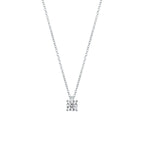 Girocollo Mirco Visconti in oro bianco 18kt con pendente multipietra: diamante centrale e contorno di diamanti per 0,12 ct
