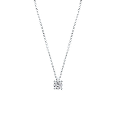 Girocollo Mirco Visconti in oro bianco 18kt con pendente multipietra: diamante centrale e contorno di diamanti per 0,12 ct