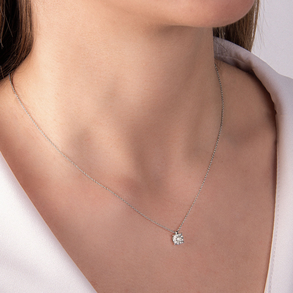 Girocollo Mirco Visconti multipietra con diamanti 0,29 ct indossato