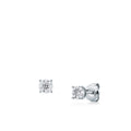 Orecchini multipietra Mirco Visconti in oro bianco 18 kt con diamanti 0,12 ct, fronte e profilo con perno e farfallina