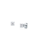 Orecchini multipietra Mirco Visconti in oro bianco 18 kt con diamanti 0,23 ct, visti di fronte e di profilo con perno e farfallina