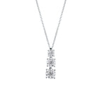 Girocollo trilogy Mirco Visconti in oro bianco 18kt: tre elementi multipietra di misura crescente con diamanti 0,21 ct