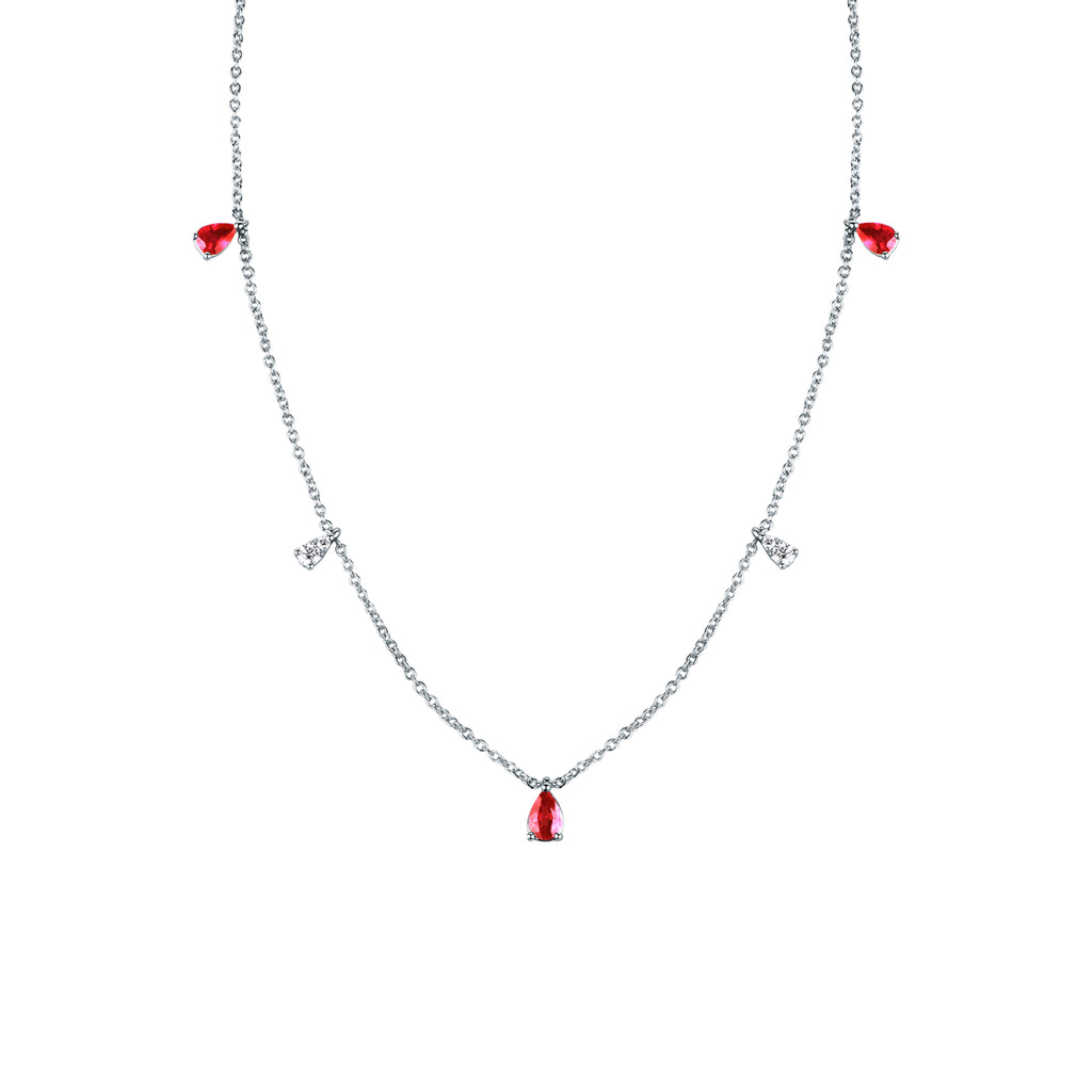 Girocollo Mirco Visconti Oro Bianco 18kt Rubini