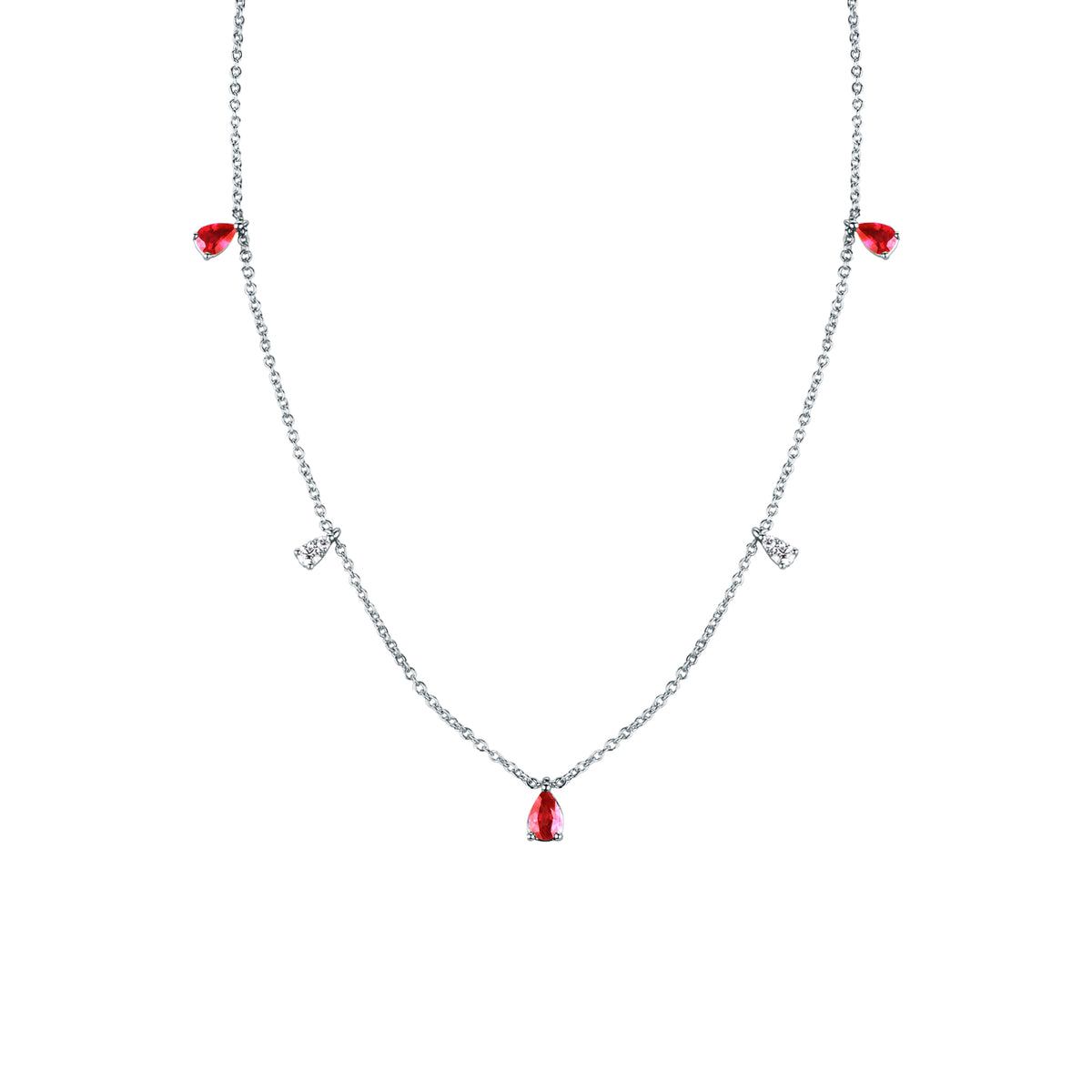 Girocollo Mirco Visconti Oro Bianco 18kt Rubini