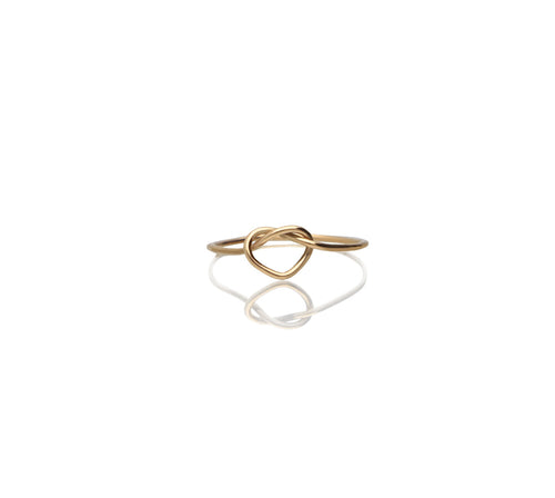 Anello Cupido Rubinia Cuore Annodato Oro Giallo 9kt fronte
