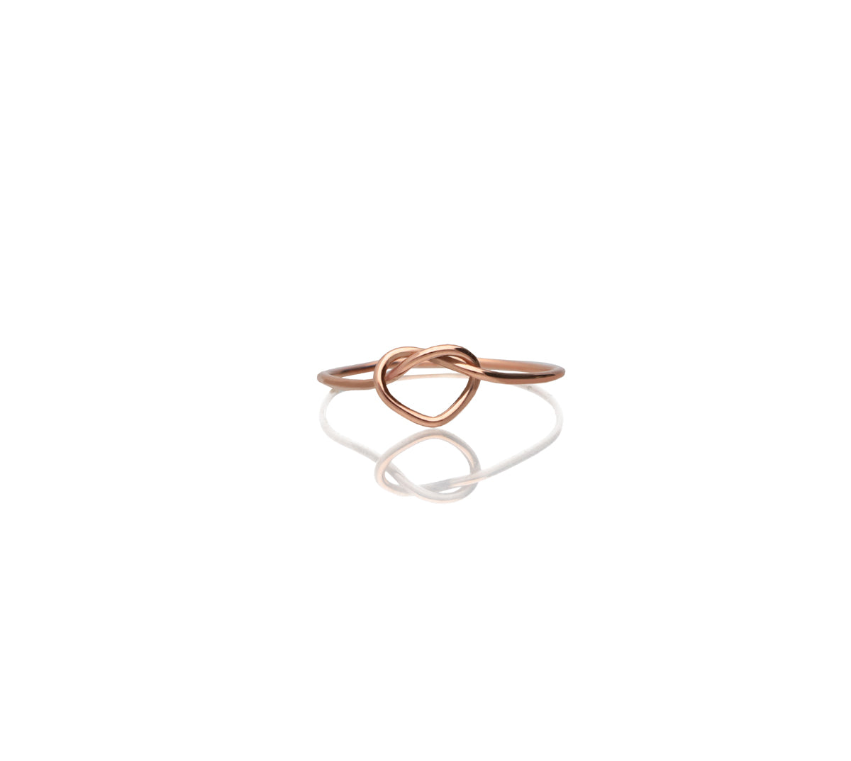 Anello Cupido Rubinia Cuore Annodato Oro Rosa 9kt fronte