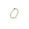 Anello Cupido Rubinia Ritorto Oro Giallo 9kt con Zaffiro fronte