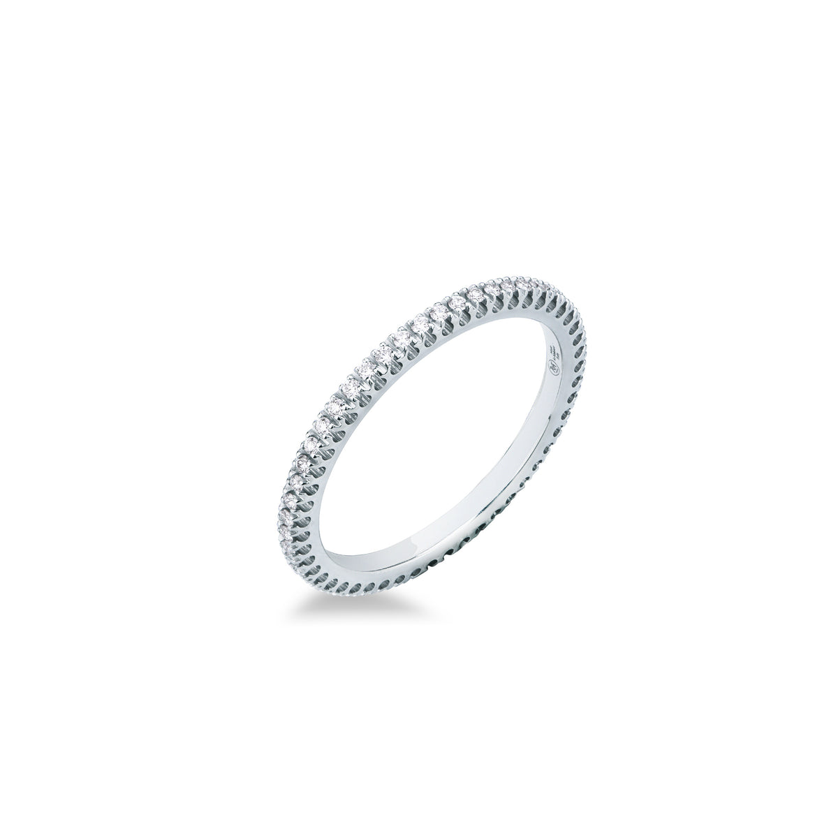 Anello girodito Mirco Visconti in oro bianco 18kt con diamanti 0,23 ct su tutta la circonferenza